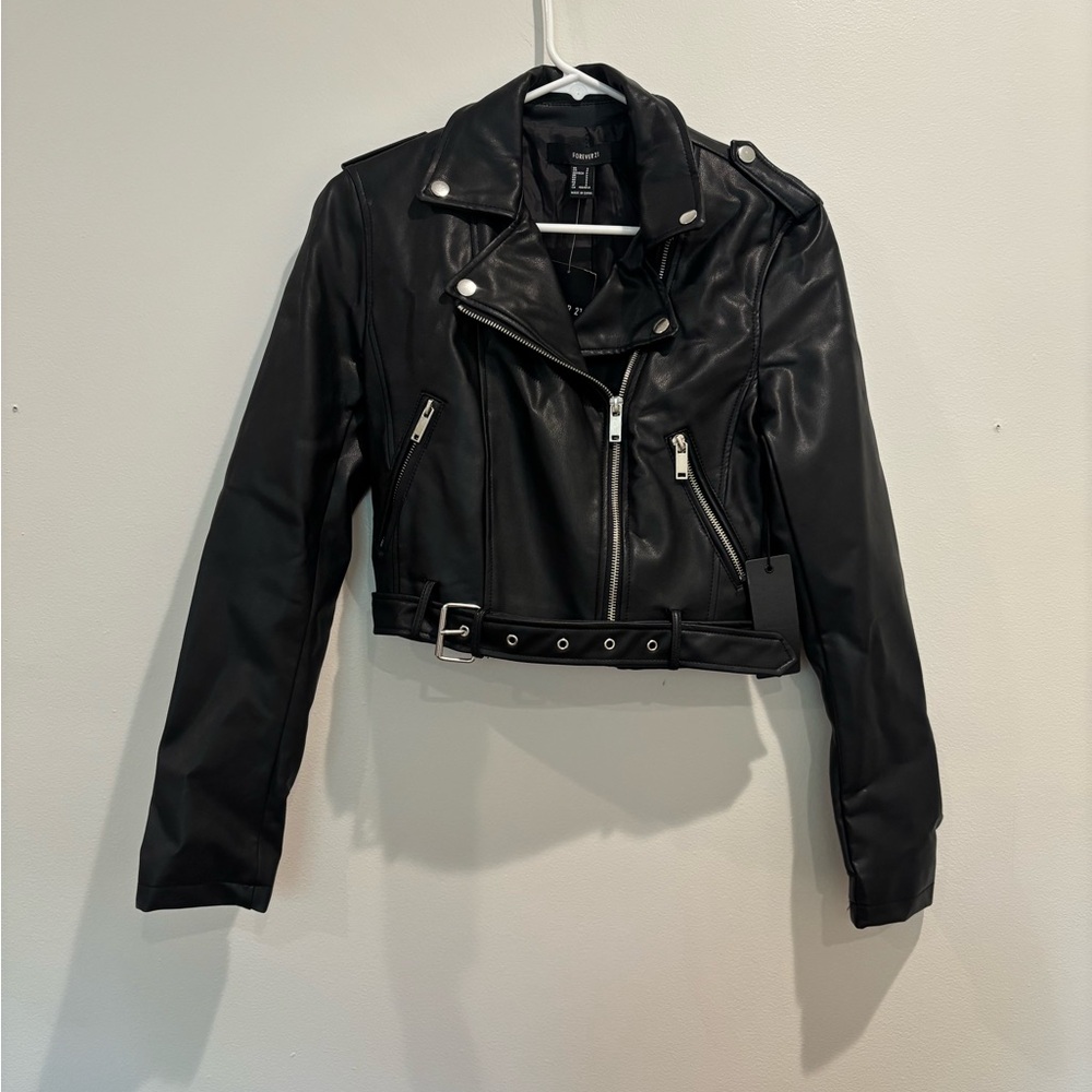 Forever 21 Black Leather Moto Jacket